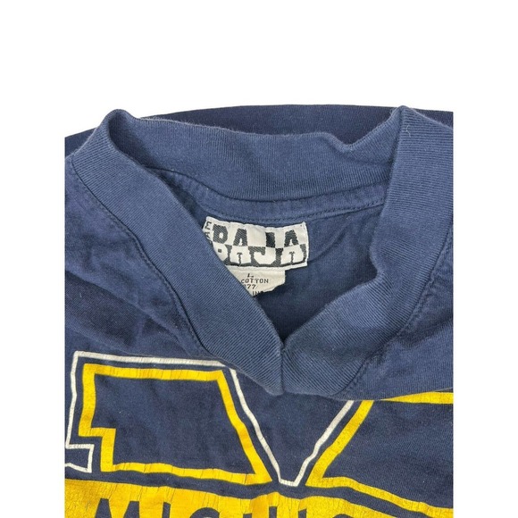 Vintage Team Baja University of Michigan Wolverines Hockey Style T-Shirt Large - Picture 6 of 6